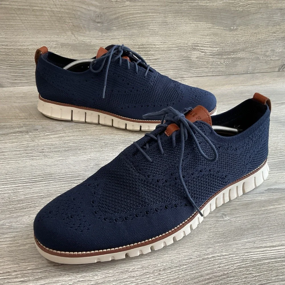 Cole Haan Zerogrand Stitchlite Men's Size 13 M Blue Dress Shoes Knit C24947